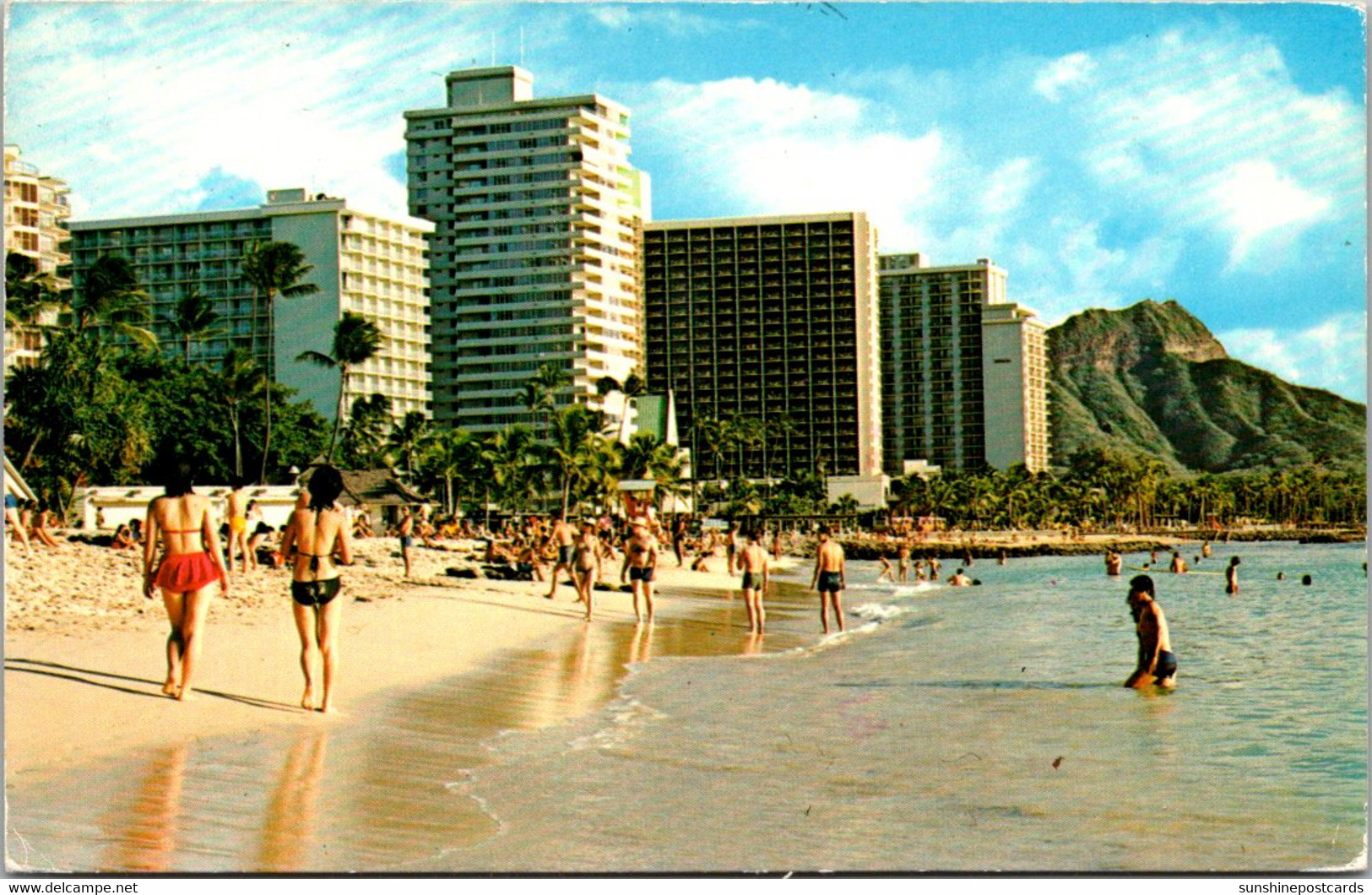 Hawaii Waikiki Beach With Diamond Head In Background 1988 - Honolulu