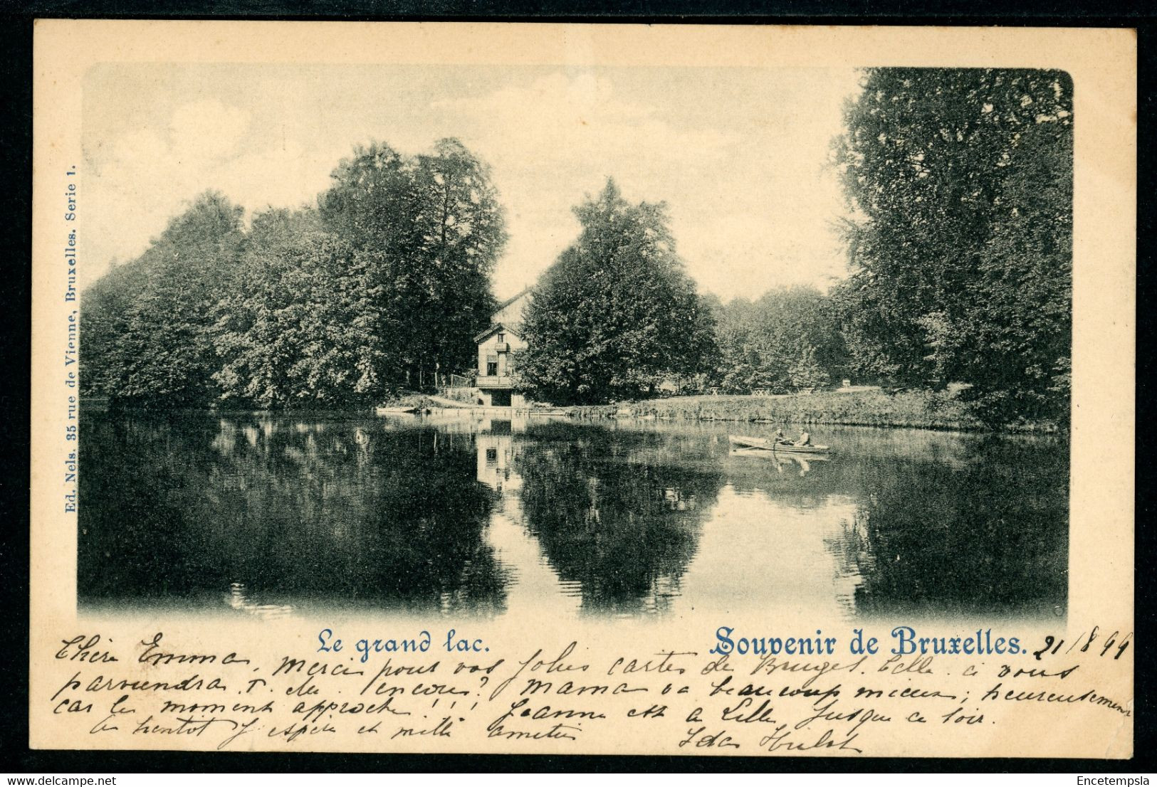 CPA - Carte Postale - Belgique - Souvenir De Bruxelles - Le Grand Lac - 1899 (CP20583) - Forêts, Parcs, Jardins