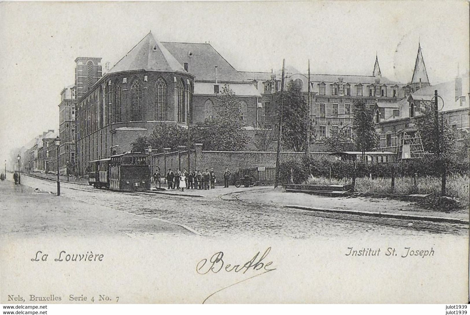 LA LOUVIERE ..-- TRAM ..-- Nels 4 , N° 7 . TRAM  . 1902 Vers BXL ( Mme DE WEVER )  . Voir Verso . - La Louvière