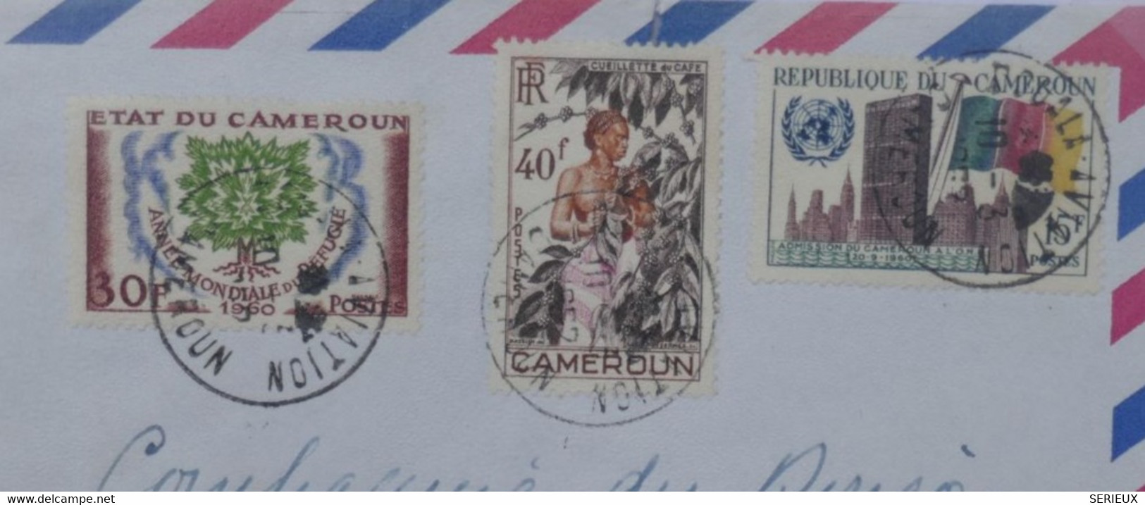 C CAMEROUN BELLE  LETTRE COMPLETE  1957 DOUALA   A  PARIS   FRANCE ++AFFRANCH. PLAISANT - Cartas & Documentos