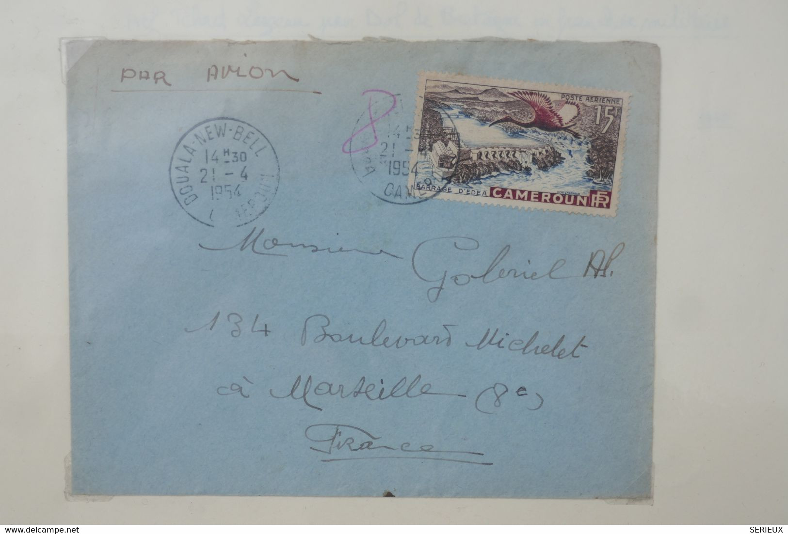 C CAMEROUN BELLE  LETTRE COMPLETE  1954 DOUALA   A  MARSEILLE  FRANCE ++AFFRANCH. PLAISANT - Cartas & Documentos