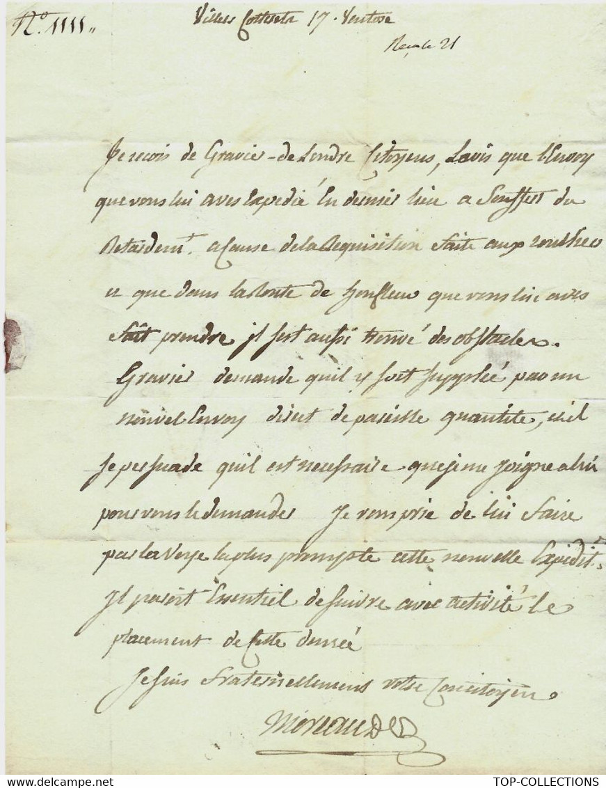 LAC  Circa 1800 MARQUE POSTALE «  2 VILLERSCOTT.ET »  VILLERS-COTTERET Aisne  Pour Le HAVRE  VOIR SCANS - 1801-1848: Précurseurs XIX