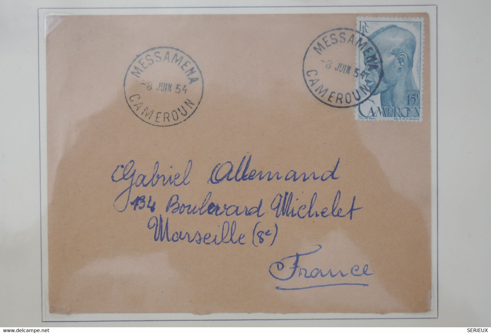 C CAMEROUN  LETTRE DEVANT 1930 PETIT BUREAU MESSAMENA  A  MARSEILLE  FRANCE ++AFFR. PLAISANT - Cartas & Documentos