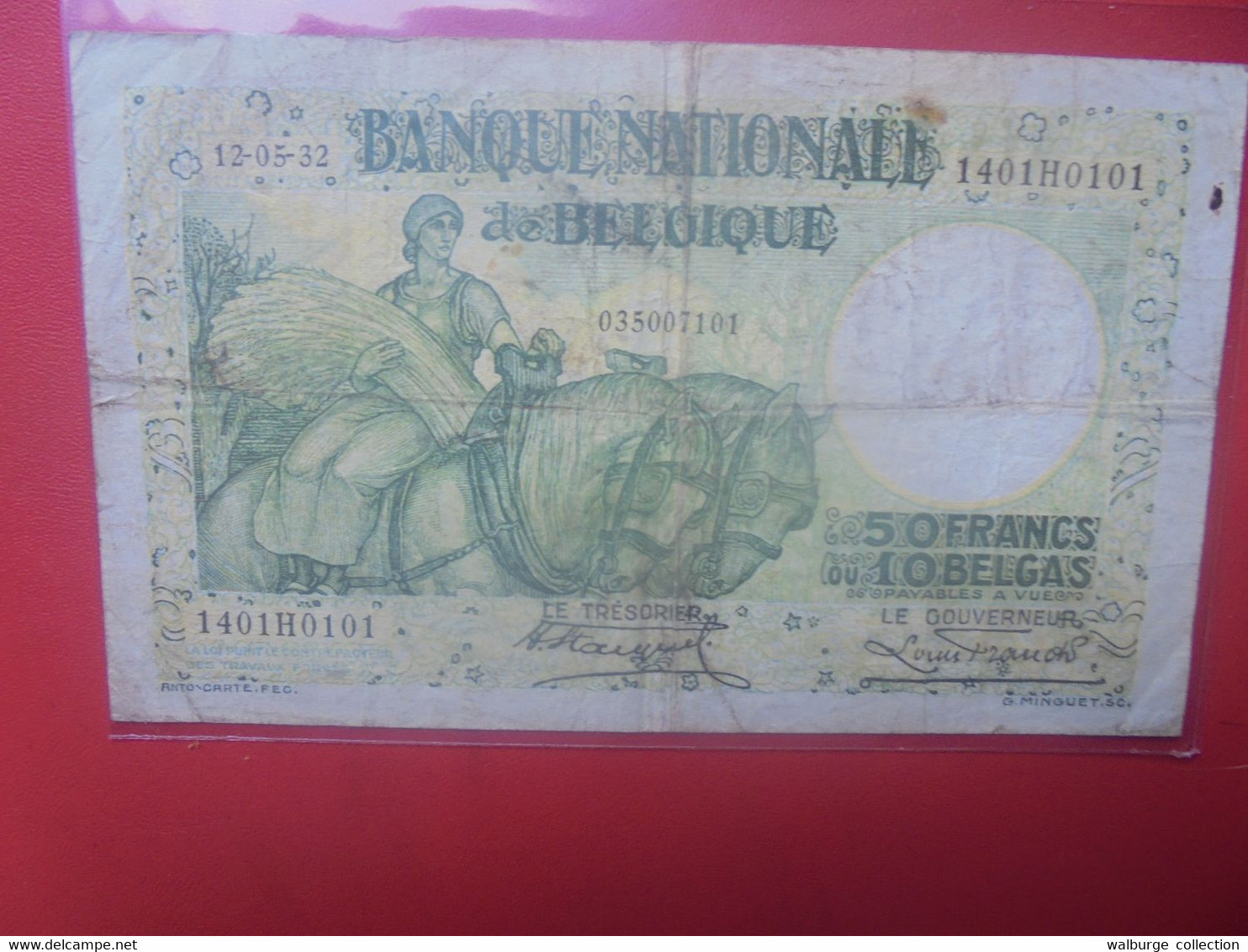 BELGIQUE 50 FRANCS 1932 (L.4) - 50 Francos-10 Belgas