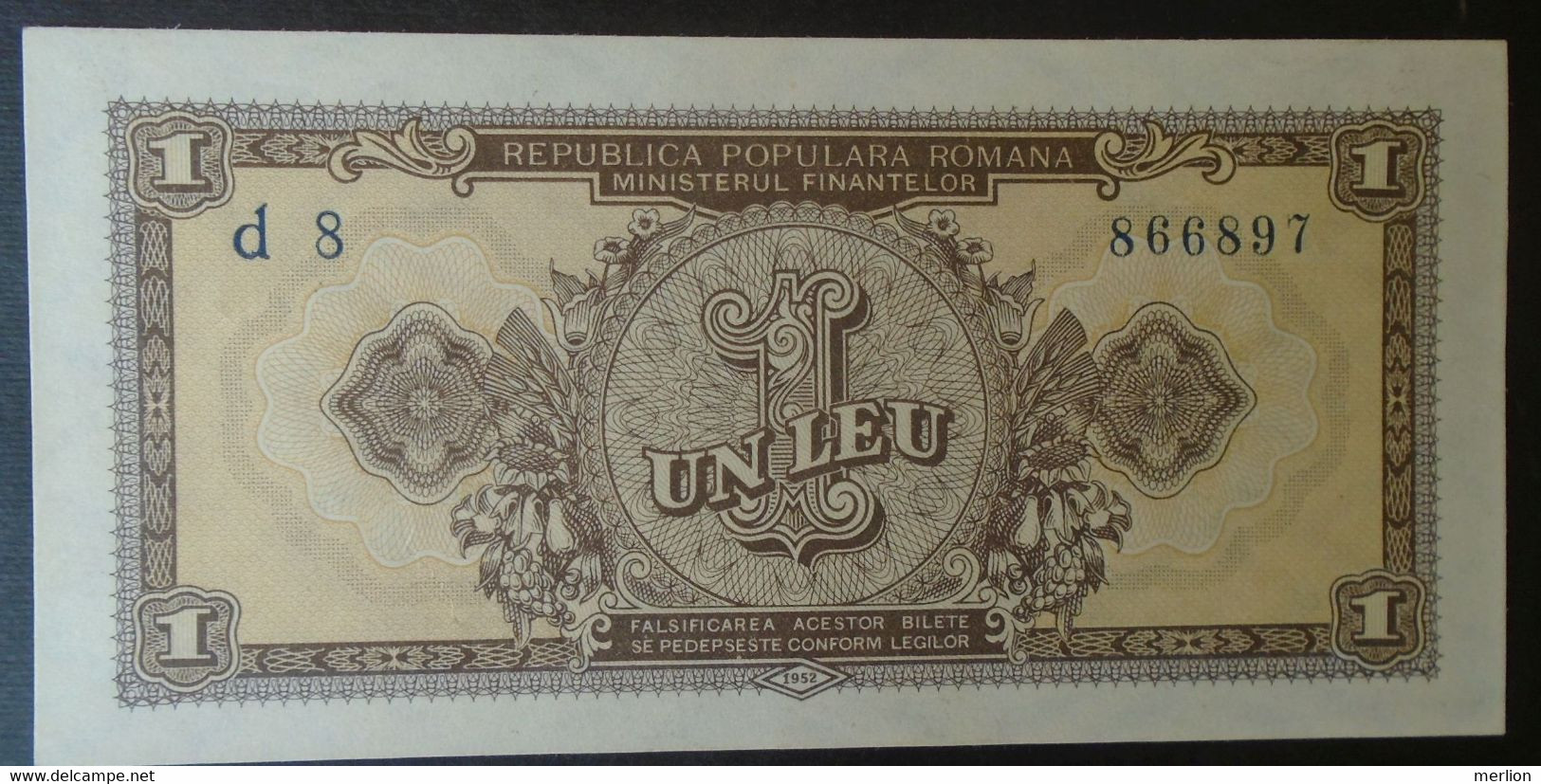 27  55    ROMANIA   1 Leu 1952 AUNC - Roumanie