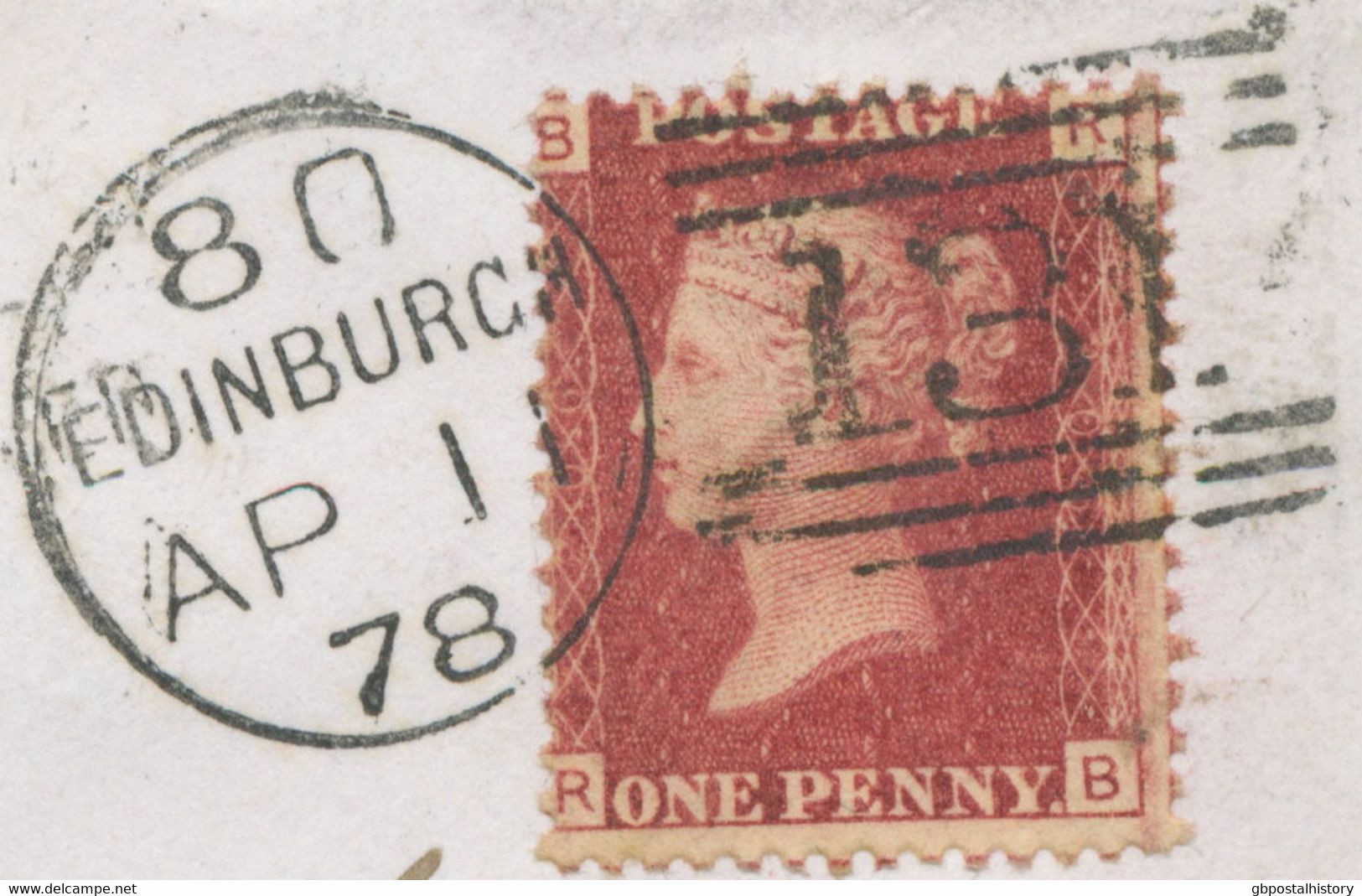 GB „131 - EDINBURGH“ Scottish Duplex Postmark (numeral Between Three Thin Bars–the Three Upper Bars Have The Same Lenght - Lettres & Documents
