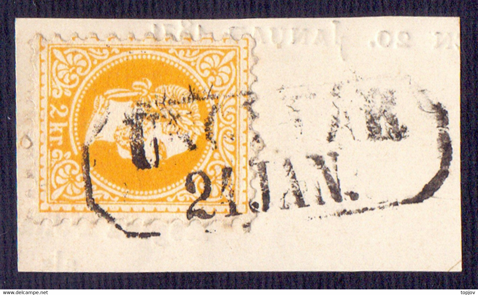 AUSTRIA PO In HUNGARY - UNGVAR  On 2 Kr - Typ. Feiner -1874/80 - ...-1867 Voorfilatelie