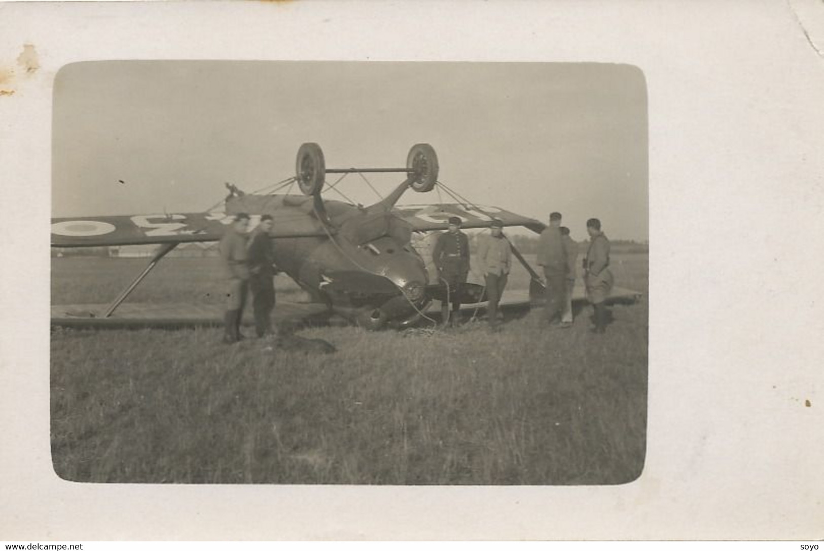 Real Photo Accident Avion Militaire France  Plane Crash J2 43 - Ongevalen