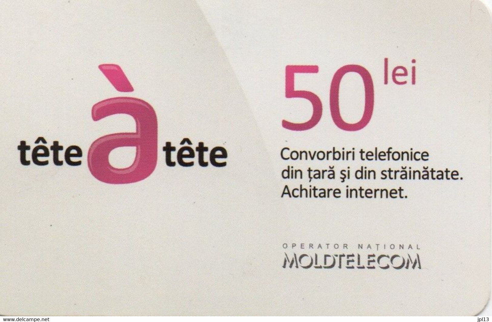 Recharge GSM - Moldavie - Moldtelecom - Tête à Tête 50 Lei, Code PIN Dans Cadre Gris - Moldavië