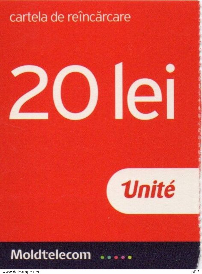 Recharge GSM - Moldavie - Moldtelecom - 20 Lei Rouge, 1/2 Format, Côté Gauche - Moldova