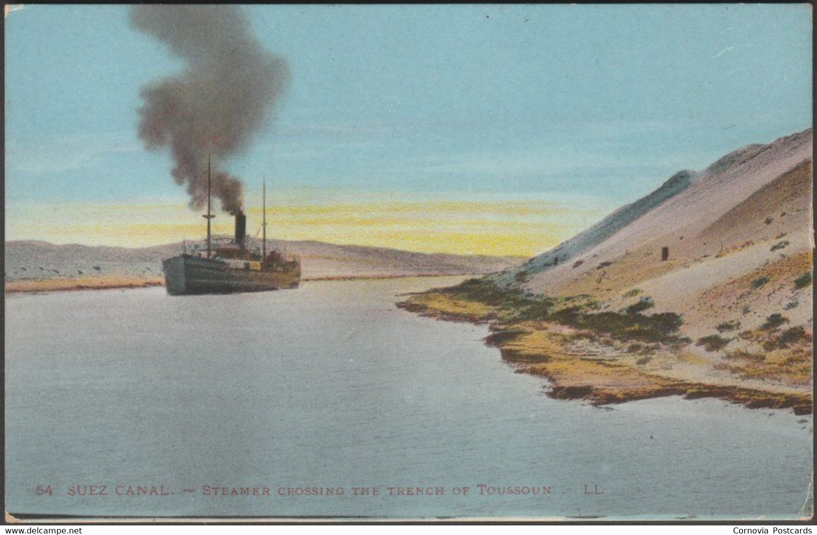 Steamer Crossing The Trench Of Toussoun, Suez Canal, C.1910 - Lévy Postcard LL54 - Ismaïlia