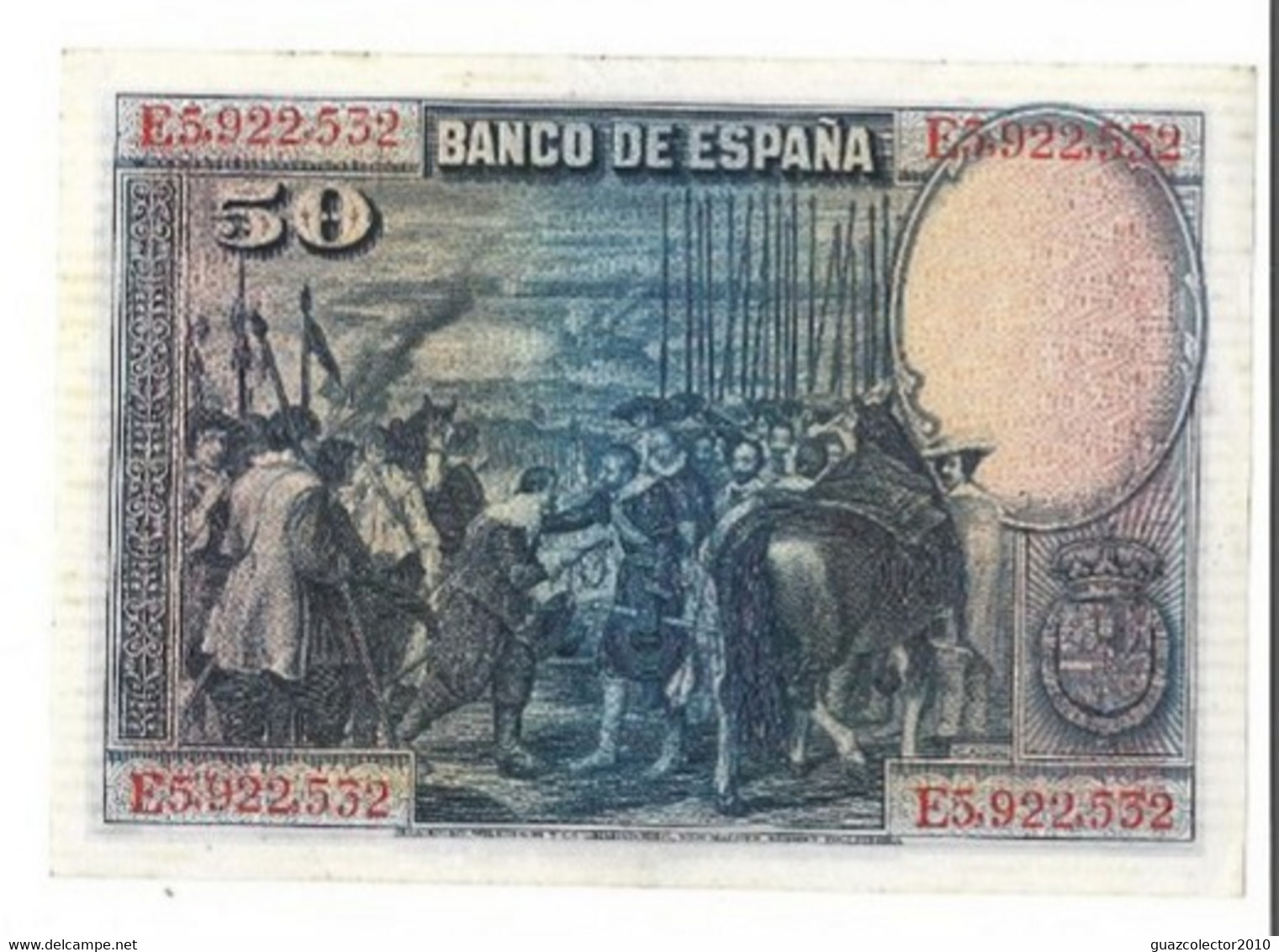 ESPAÑA: 50 PESETAS Pintor VELAZQUEZ. AÑO 1928. CON SERIE. MBC+. ENVIO GRATIS. - 50 Pesetas