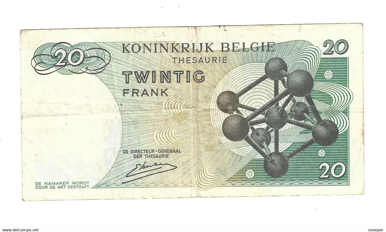 *Belguim 20 Francs 1964  Esselen  138b - 20 Francos