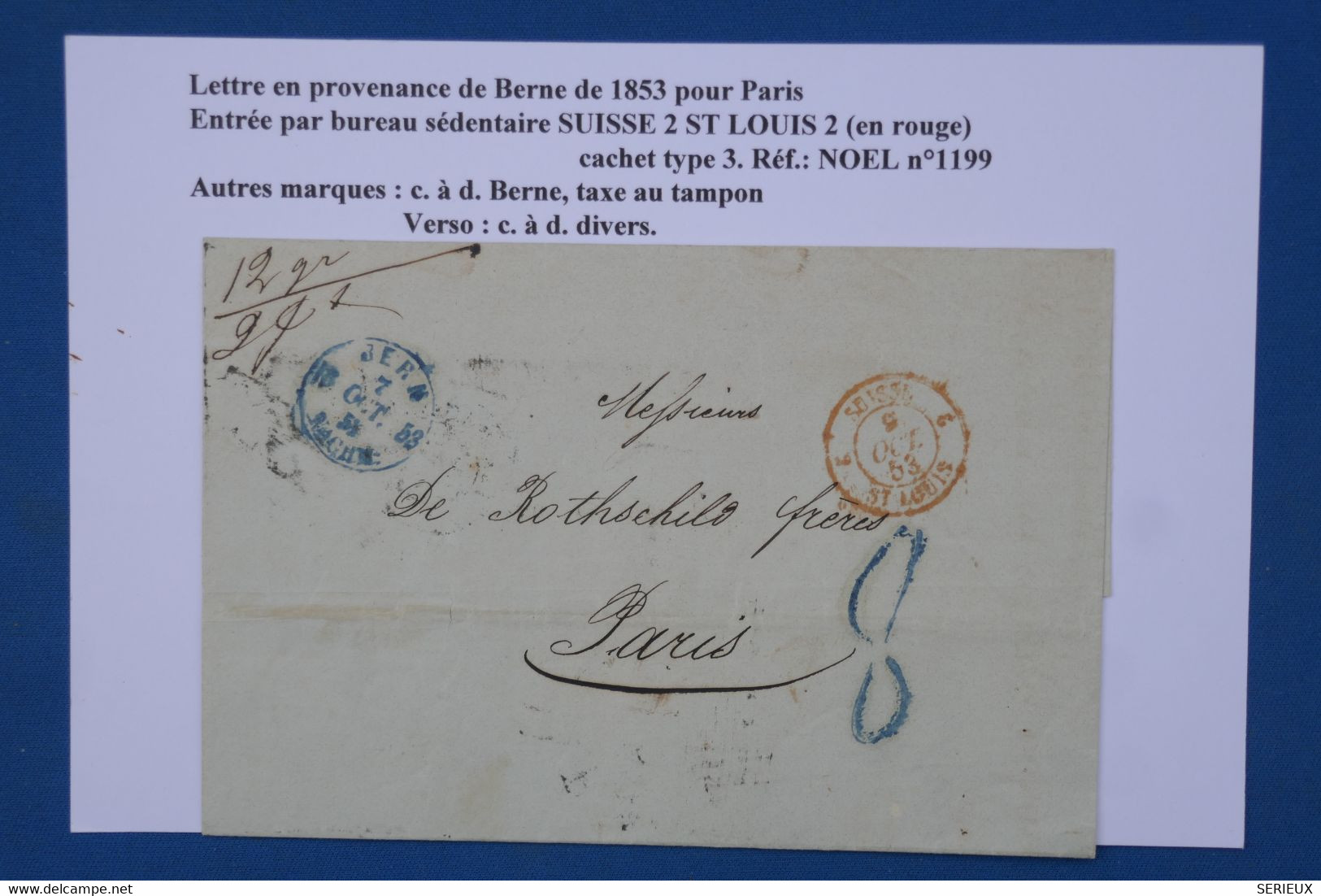 AW5 SUISSE  BELLE LETTRE 1863 BERNE   A  PARIS FRANCE+ AFFRANCH. INTERESSANT PLAISANT - ...-1845 Préphilatélie