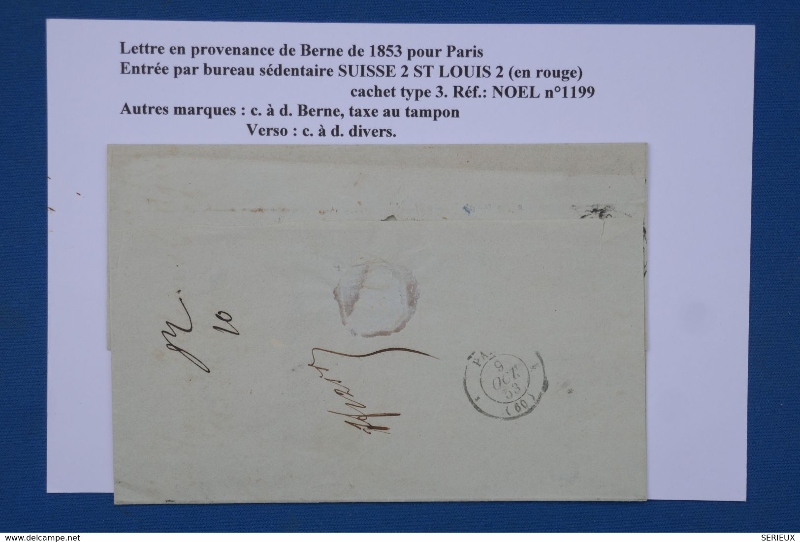 AW5 SUISSE  BELLE LETTRE 1863 BERNE   A  PARIS FRANCE+ AFFRANCH. INTERESSANT PLAISANT - ...-1845 Prefilatelia