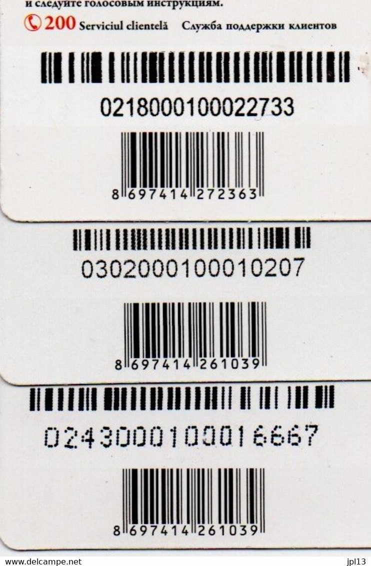 Recharge GSM - Moldavie - Unité - 20 Lei Blanche Etoiles Et Coeurs Rouges, Côté Gauche, Petit N° Série, Grand Code PIN - Moldavie