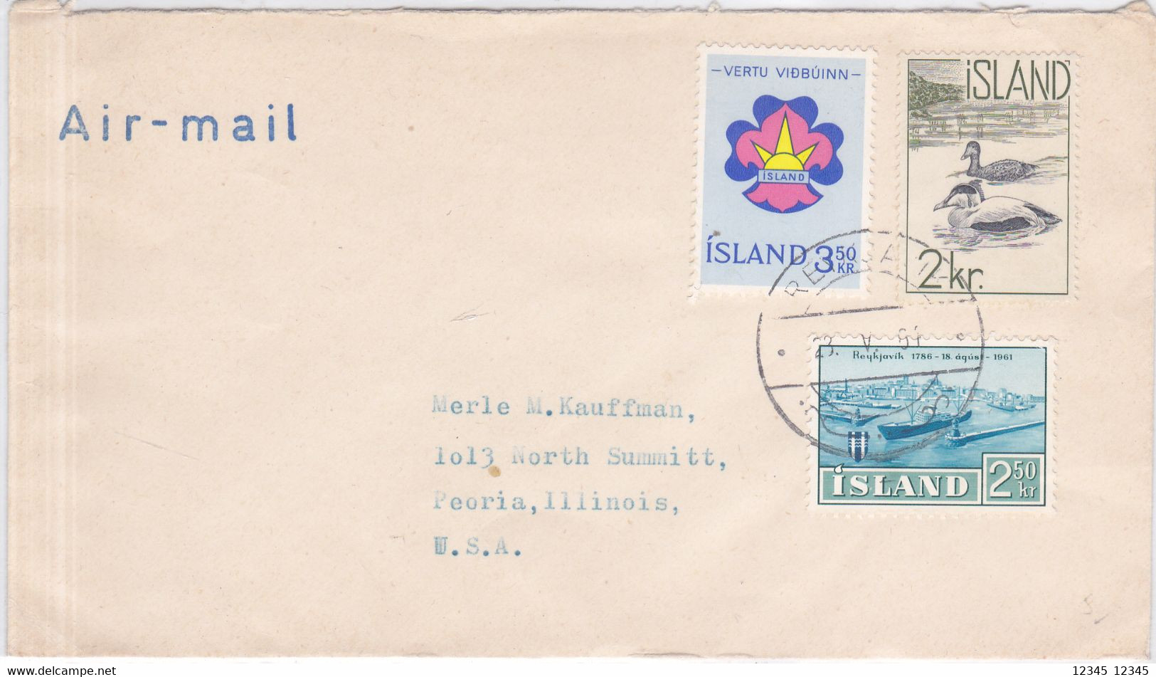 1961 Letter From Island To U.S.A. - Briefe U. Dokumente