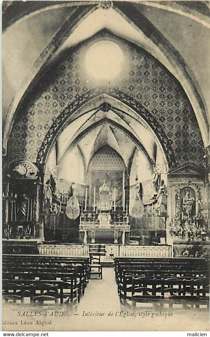 Dpts Div.-ref-BD152- Aude - Sallèles D Aude -interieur De L Eglise - Style Gothique - - Salleles D'Aude