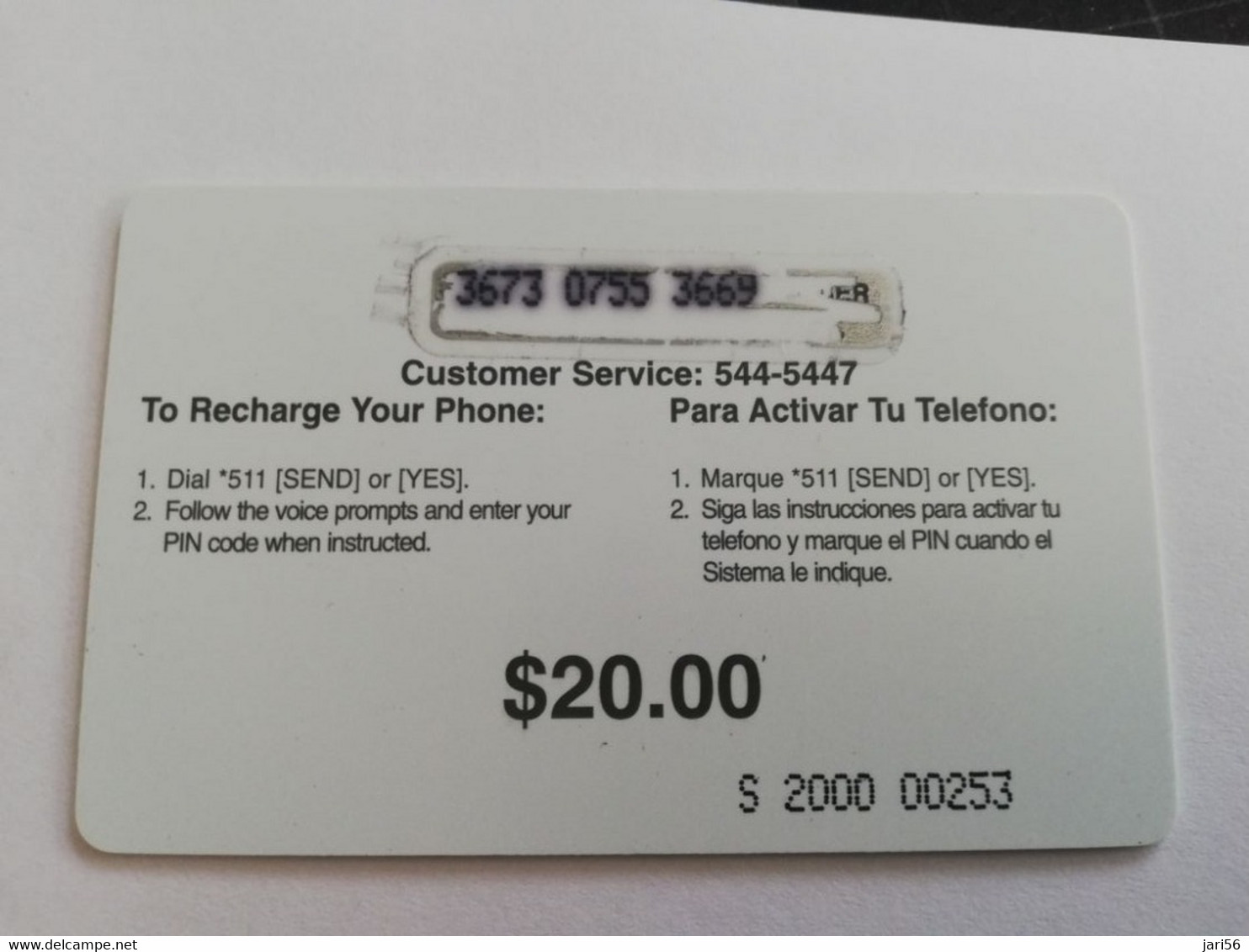 St MAARTEN  Prepaid  $20,- PARADISE WIRELESS  SEASTAR ON BEACH        Fine Used Card  **10128** - Antillen (Niederländische)