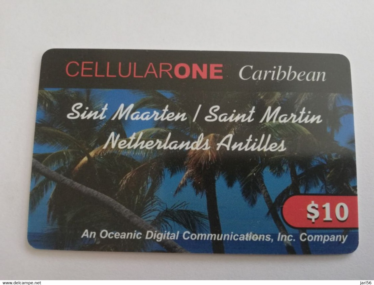 St MAARTEN  Prepaid  $10,- PARADISE WIRELESS PALM TREES       Fine Used Card  **10131** - Antillas (Nerlandesas)