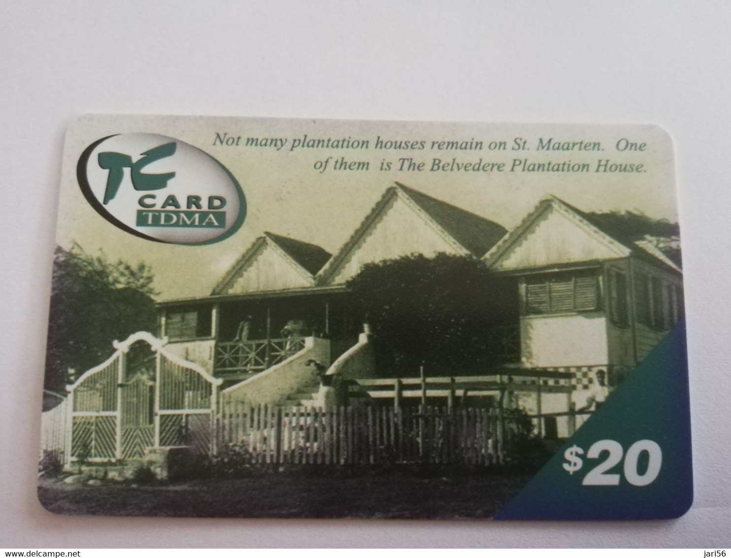 St MAARTEN $20,- ST MAARTEN BELVEDERE PLANTATION HOUSE**10134** - Antillas (Nerlandesas)