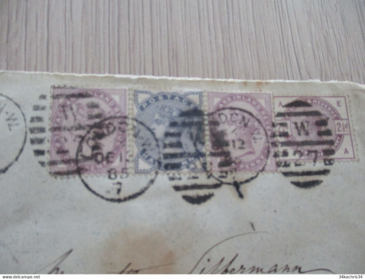 Great Britain Belle Lettre London Pour La Commanderie En Cachet  Eure 1885 Avec 4 TP Anciens - Lettres & Documents
