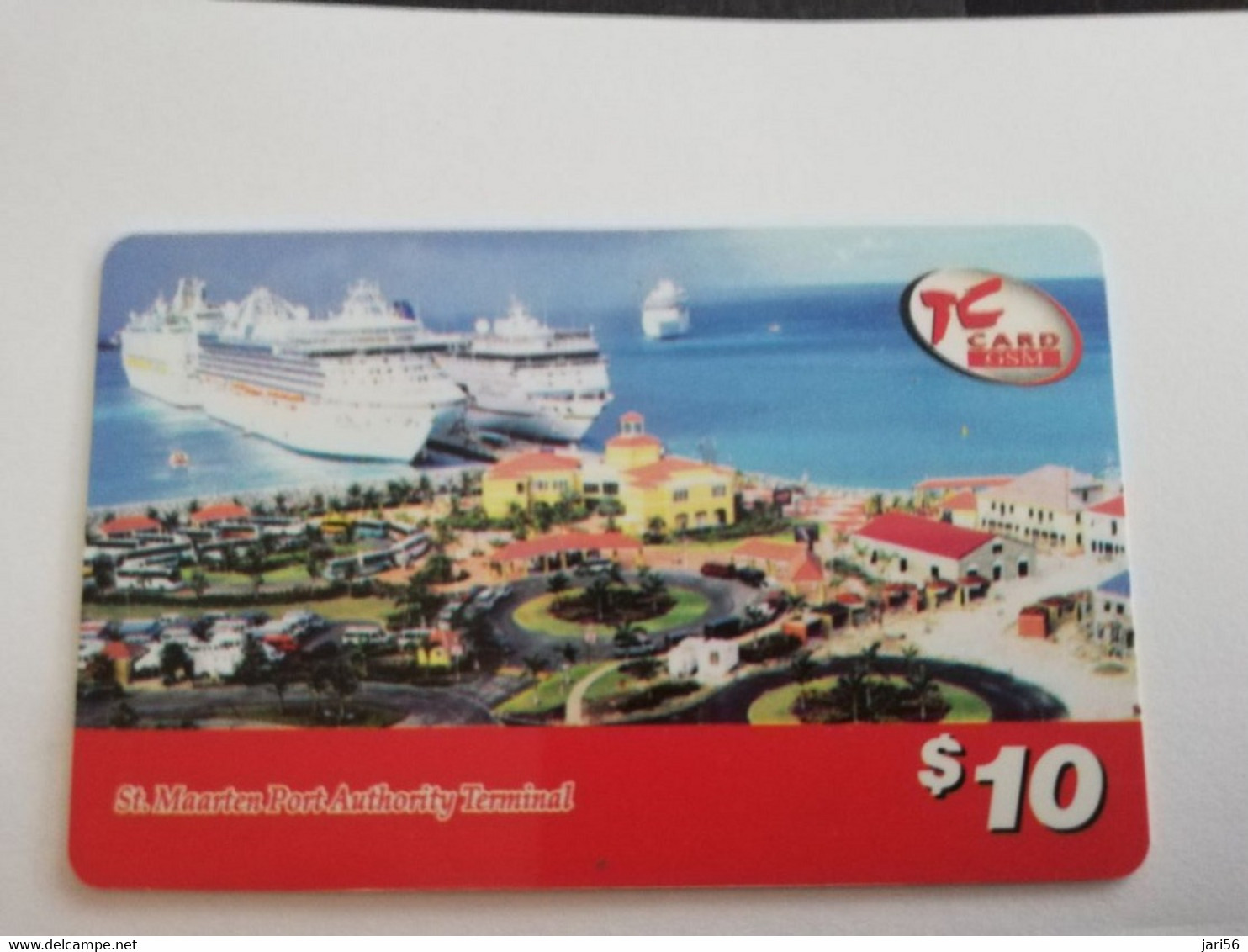 St MAARTEN  Prepaid  $10,- TC CARD  CRUISE SHIPS IN HARBOUR PHILLIPPSBURG         Fine Used Card  **10142** - Antilles (Neérlandaises)
