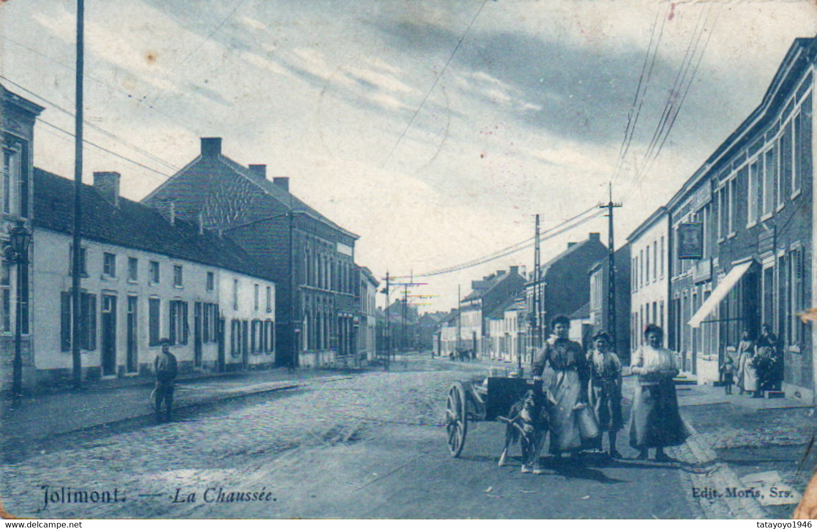 Jolimont  La Chaussée Attelage Chiens Un Peu Abimé Coin Inf.droit   Edit.Moris .Srs Voyagé En 1908 - La Louvière