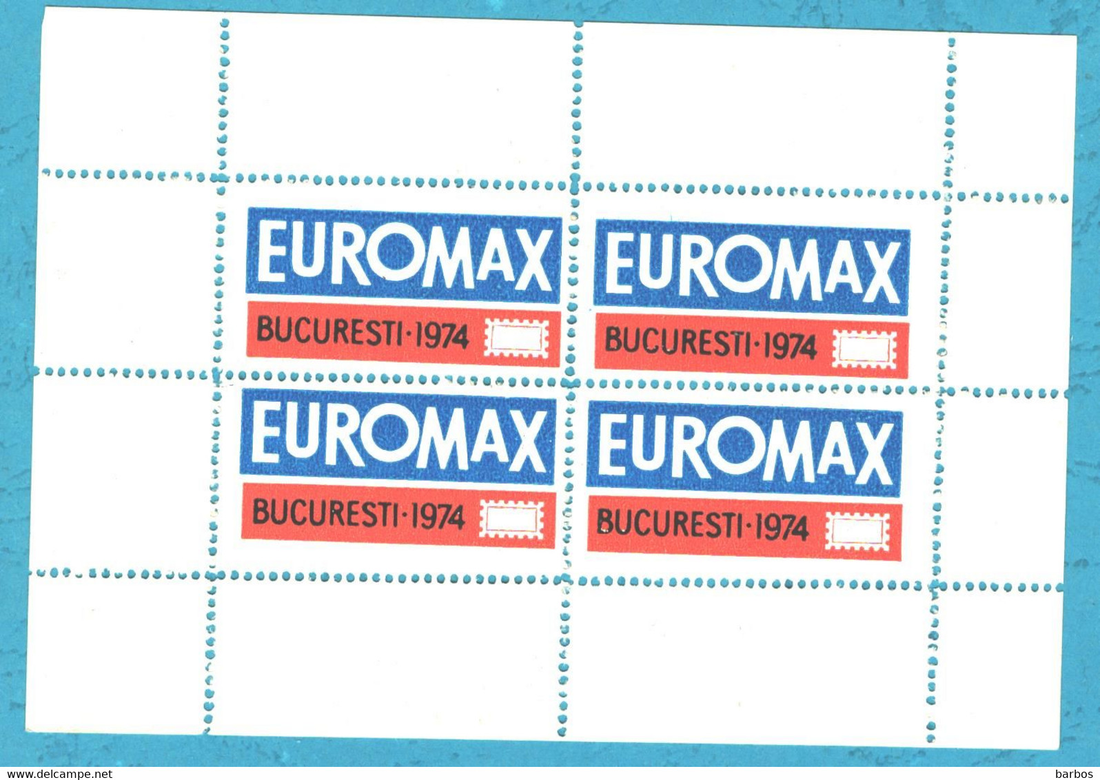Romania  , Roumanie , Euromax , Bucuresti  1974 , Sheetlet , MNH - Variedades Y Curiosidades