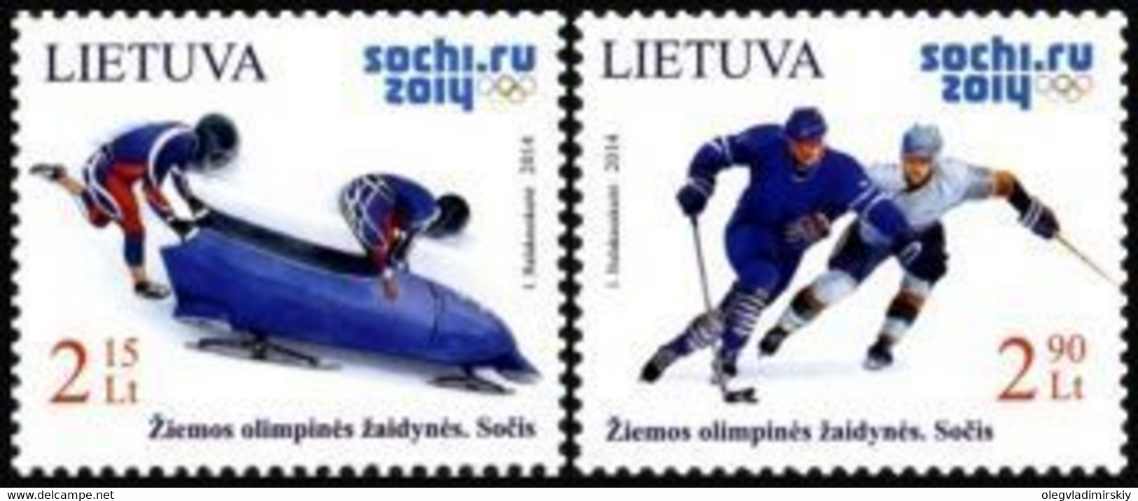 Lithuania Litauen 2014 Olympic Games In Sochi 2014 Set Of 2 Stamps Mint - Invierno 2014: Sotchi