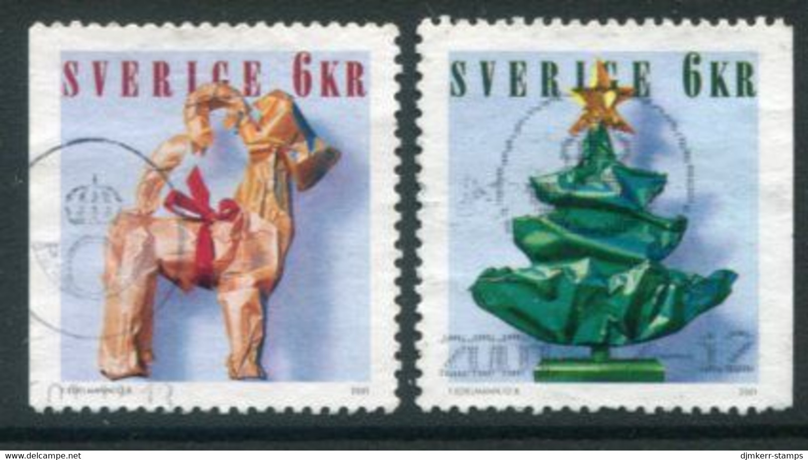 SWEDEN 2001 Christmas III Used.  Michel 2264-65 - Usati