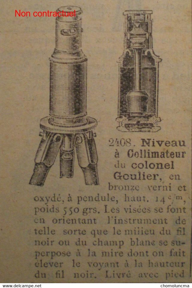 Niveau pendulaire a collimateur dit du Colonel Goulier mesure XIXe Géomètre Arpenteur Topographe Cartographe Militaire