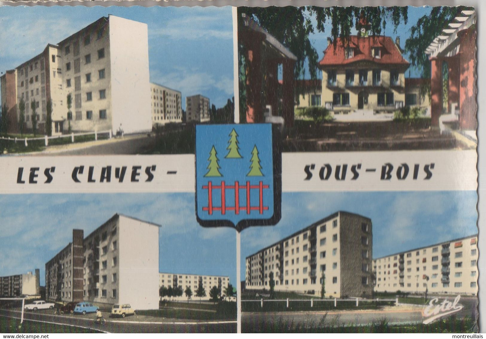 CPSM, LES CLAYES-SOUS-BOIS, (78), Multivues, écrite, Timbrée, De 1968,  écusson, - Les Clayes Sous Bois