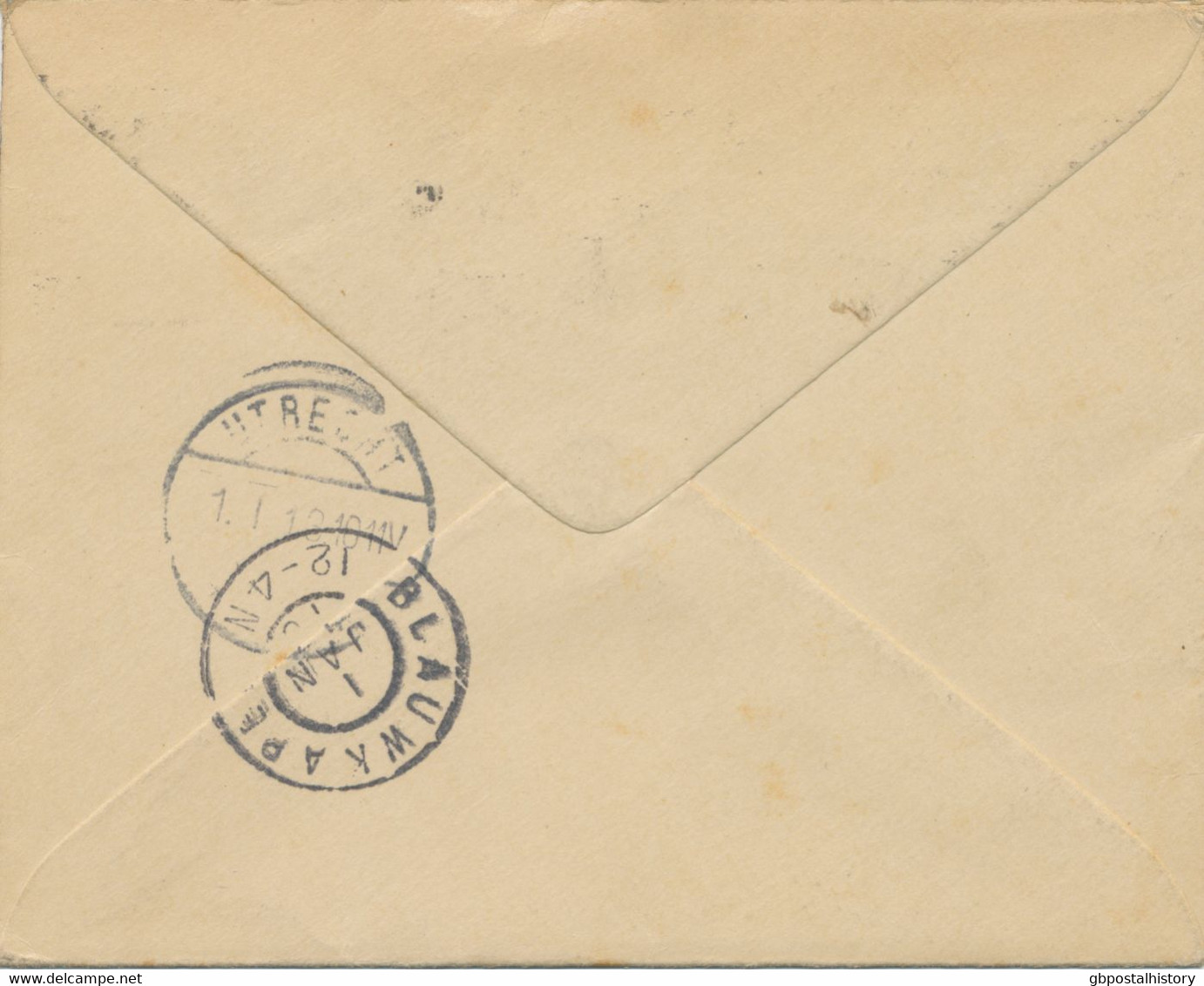 GB 31.12.1912 (SILVESTER), Superb EVII 1d Red Postal Stationery Envelope Uprated With George V  ½d And 1d Both Type II - Brieven En Documenten