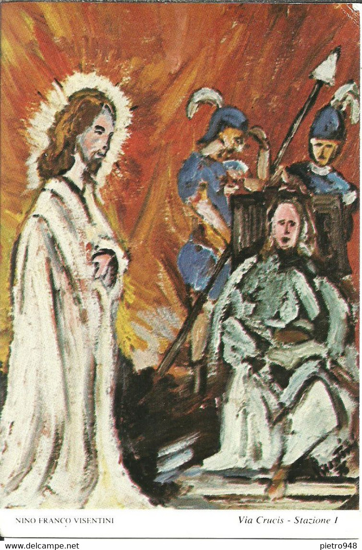 Libolla Fraz. Di Ostellato (Ferrara) Chiesa Parrocchiale, "Via Crucis Stazione I" Pittore Nino Franco Visentini - Ferrara