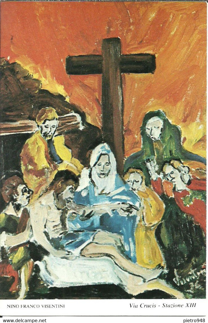 Libolla Fraz. Di Ostellato (Ferrara) Chiesa Parrocchiale, "Via Crucis Stazione XIII" Pittore Nino Franco Visentini - Ferrara