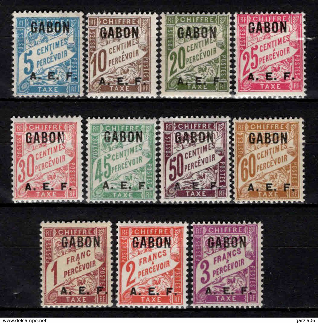 Gabon  -1928  - Timbres Taxe  - T 1 à 11  - Neufs * - MLH - Postage Due