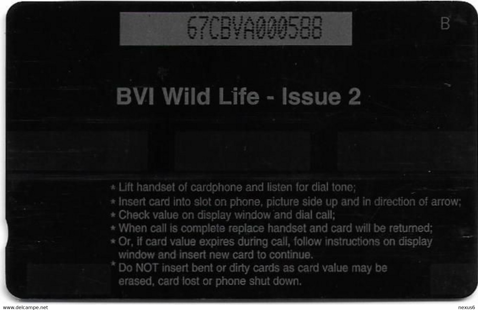 British Virgin Islands - C&W (GPT) - BVI Wild Life - Humming Bird - 67CBVA - 1996, 29.300ex, Used - Virgin Islands