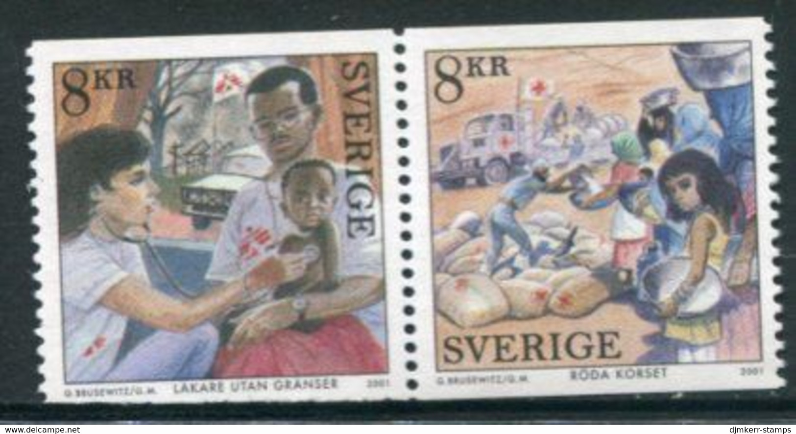 SWEDEN 2001 Centenary Of Nobel Peace Prize MNH / **.  Michel 2243-44 - Unused Stamps