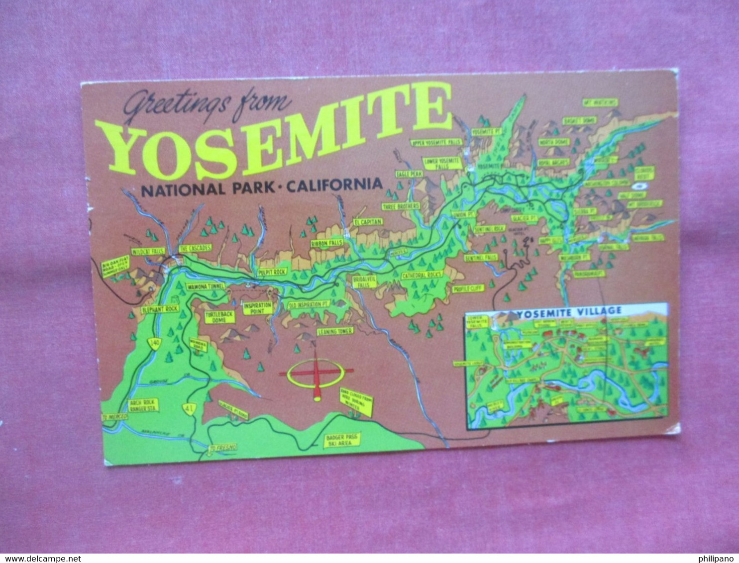 Map    Yosemite  National Park  California > Yosemite      Ref 5674 - Yosemite