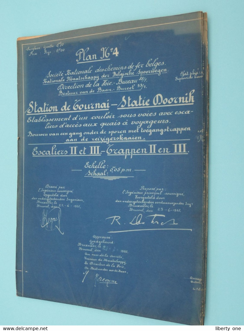 Plan N° 4 > Chemins De FER Belgische SPOORWEGEN > STATION De TOURNAI Statie Doornijk ( Zie / Voir SCANS ) Doornik 1932 ! - Publieke Werken