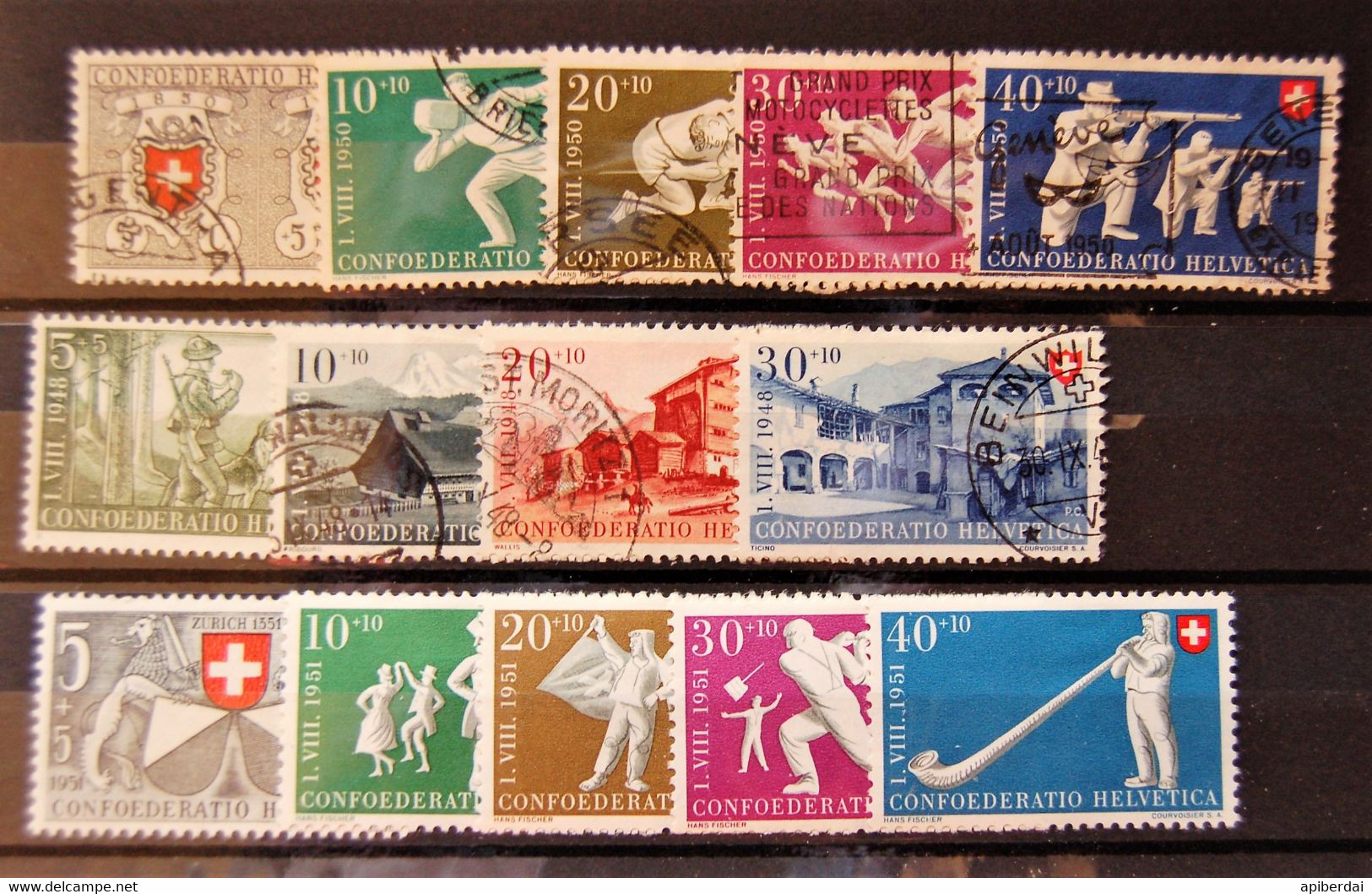 Suisse Switzerland - 3 Séries ==> 2 Oblitérées + 1 Série Neuf Avec Charnière MH * - Collections