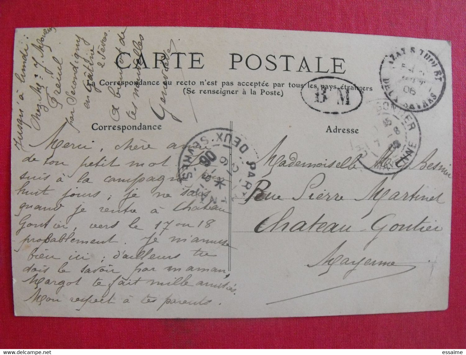 Carte Postale Deux-Sèvres 79. Secondigny En Gatine. Rue Principale En Arrivant De Parthenay. Morin Maréchal-ferrant - Secondigny