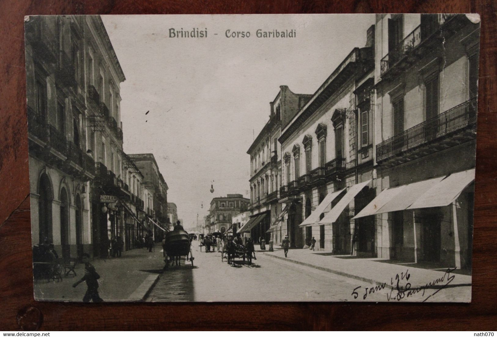 CPA Ak 1916 BRINDISI Corso Garibaldi Italie France St Brieuc Italy Italia Animée Voyagée Milan - Brindisi