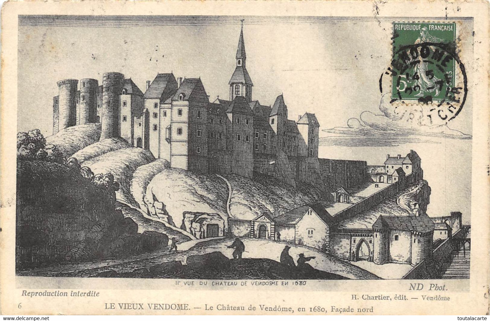CPA 41 LE VIEUX VENDOME  LE CHATEAU DE VENDOME EN 1680 FACADE NORD - Vendome