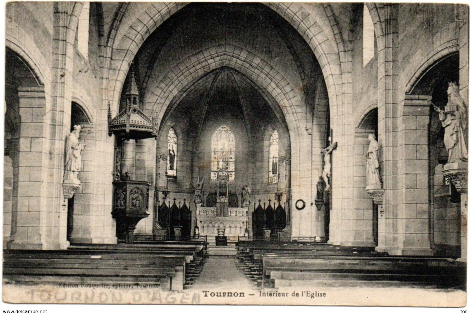 Lot Et Garonne : TOURNON D'Agenais : Intérieur De L'église - Tournon D'Agenais