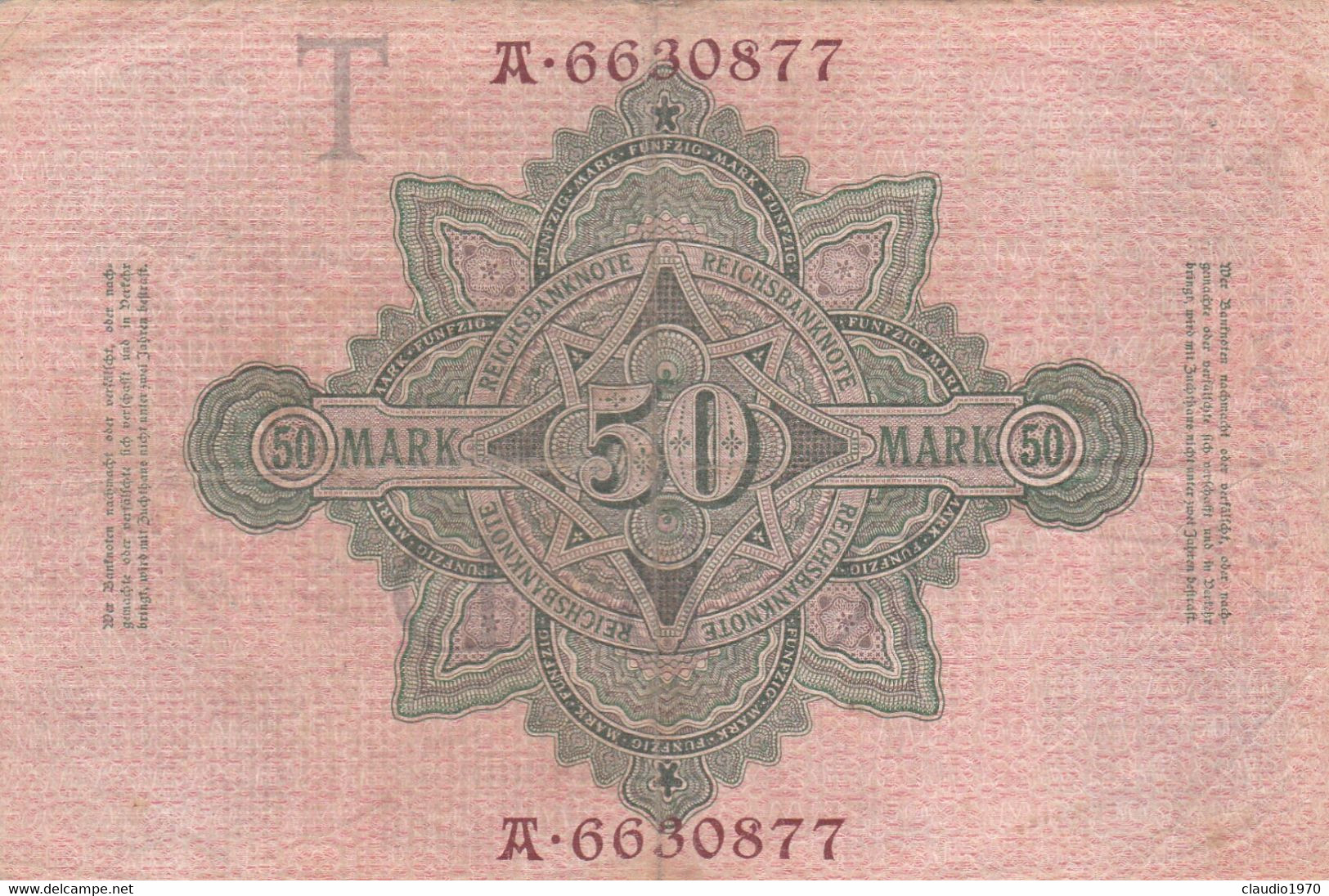 GERMANIA - 1910 BANCONOTE TEDESCA - 50 MARK - 50 Mark