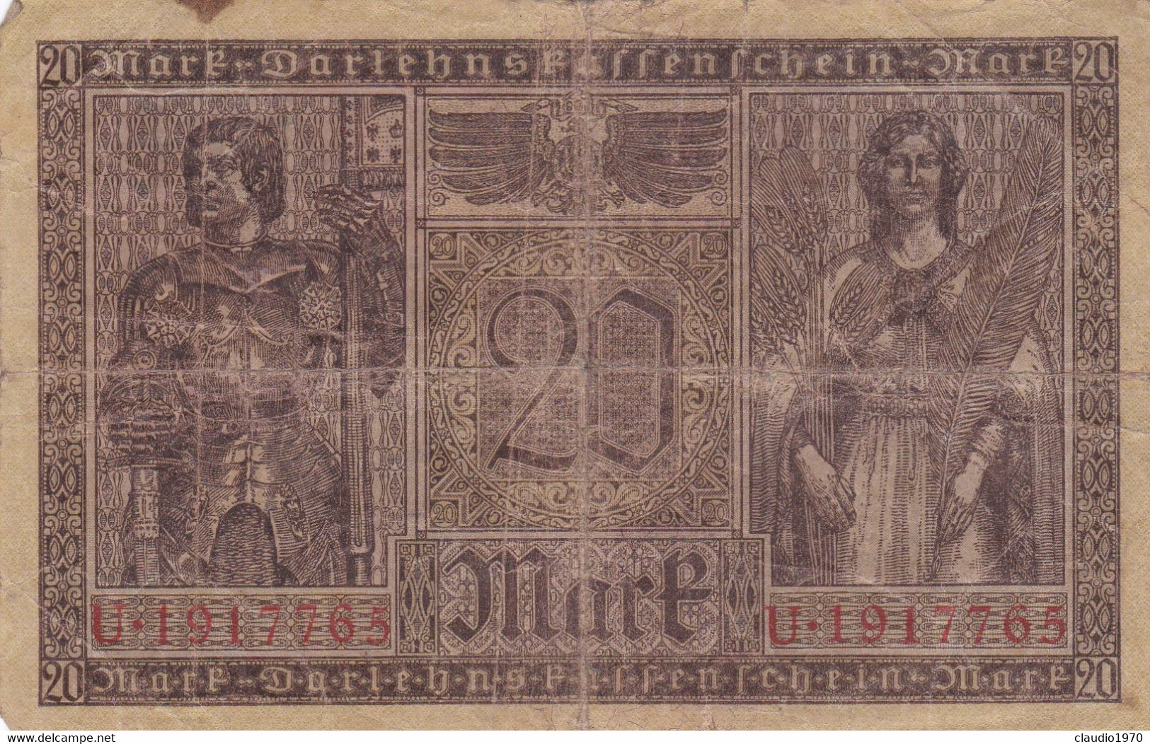 GERMANIA - 1918  BANCONOTE TEDESCA - 20 MARK - 20 Mark