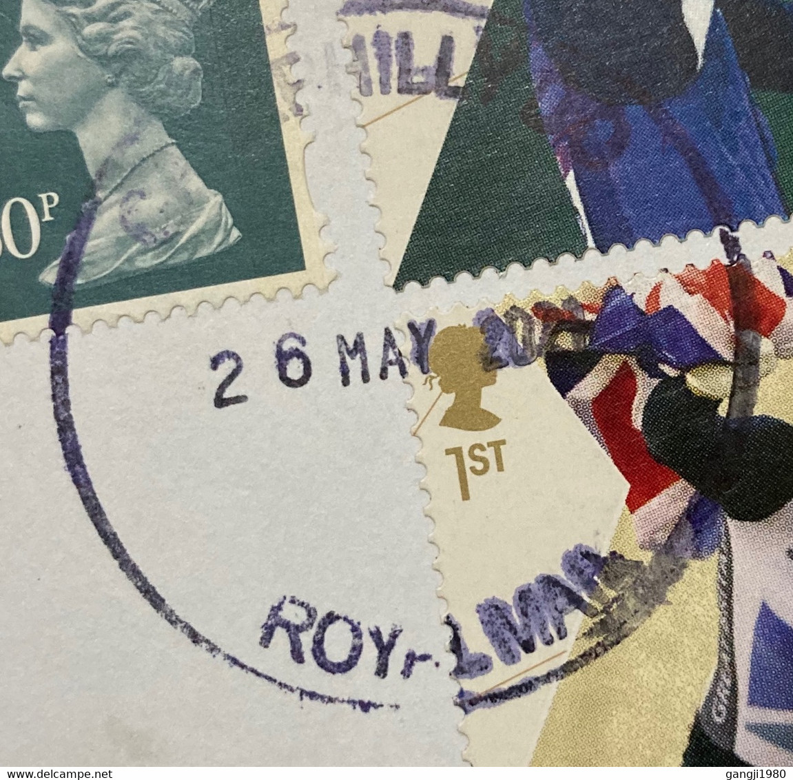 GREAT BRITAIN 2020, CYCLING 3 DIFFERENT,SHOOTING GOLD MEDAL ,QUEEN 5 STAMPS USED COVER TO INDIA - Briefe U. Dokumente