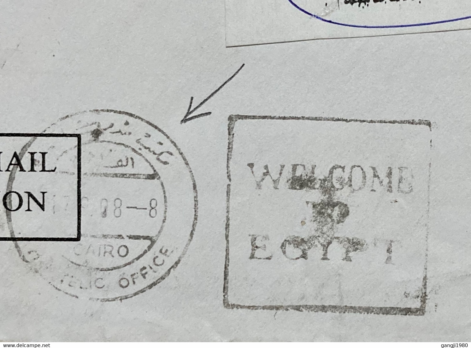 EGYPT 1998, WELCOME TO EGYPT SLOGAN,CAIRO CANCEL, TRANGLE POSTMARK, USED COVER TO INDIA - Cartas & Documentos